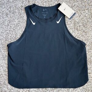 Nike Womens Large AeroSwift Dri-FIT ADV Racing Cropped Tank Top Black FN2713-010
